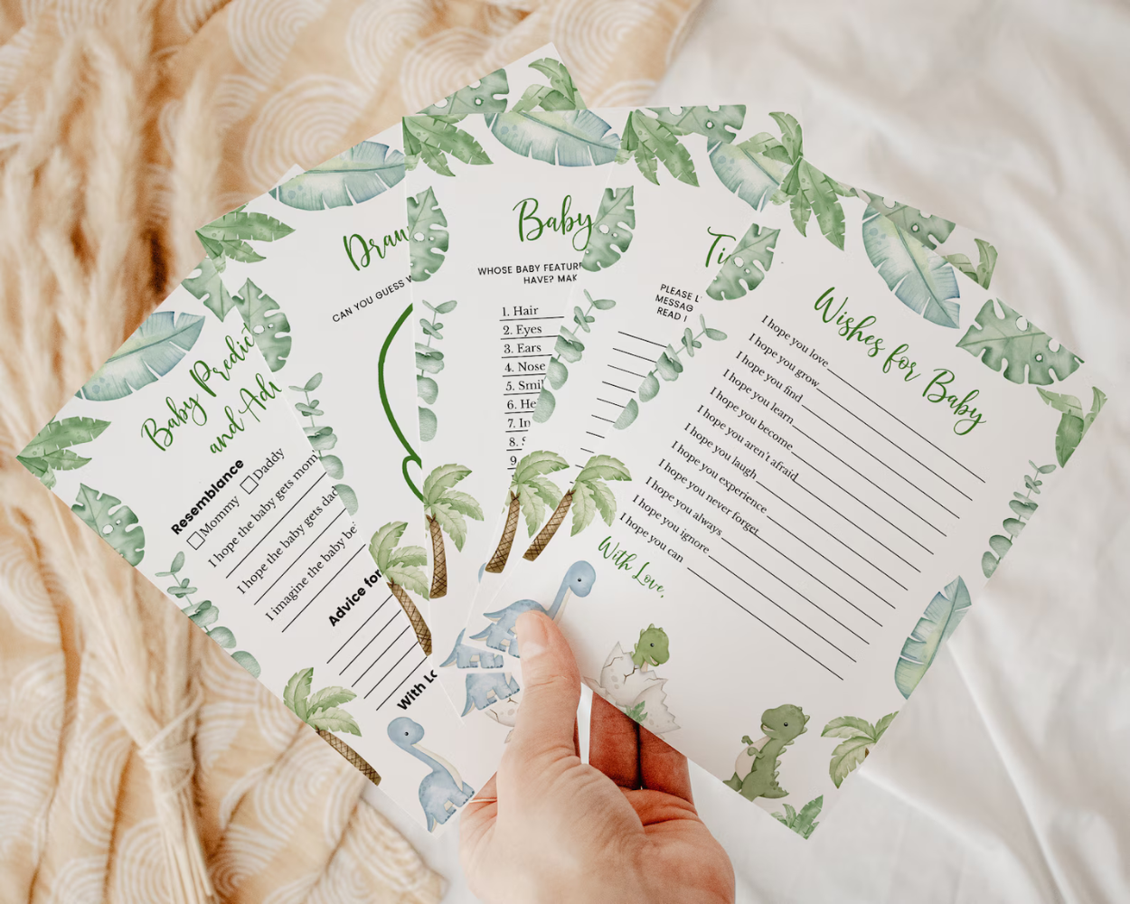 Editable Dinosaur Baby Shower Game Bundle | Printable Dinosaur Party Games