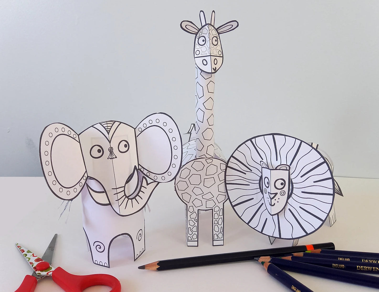 Paper Animals printable craft activity for kids