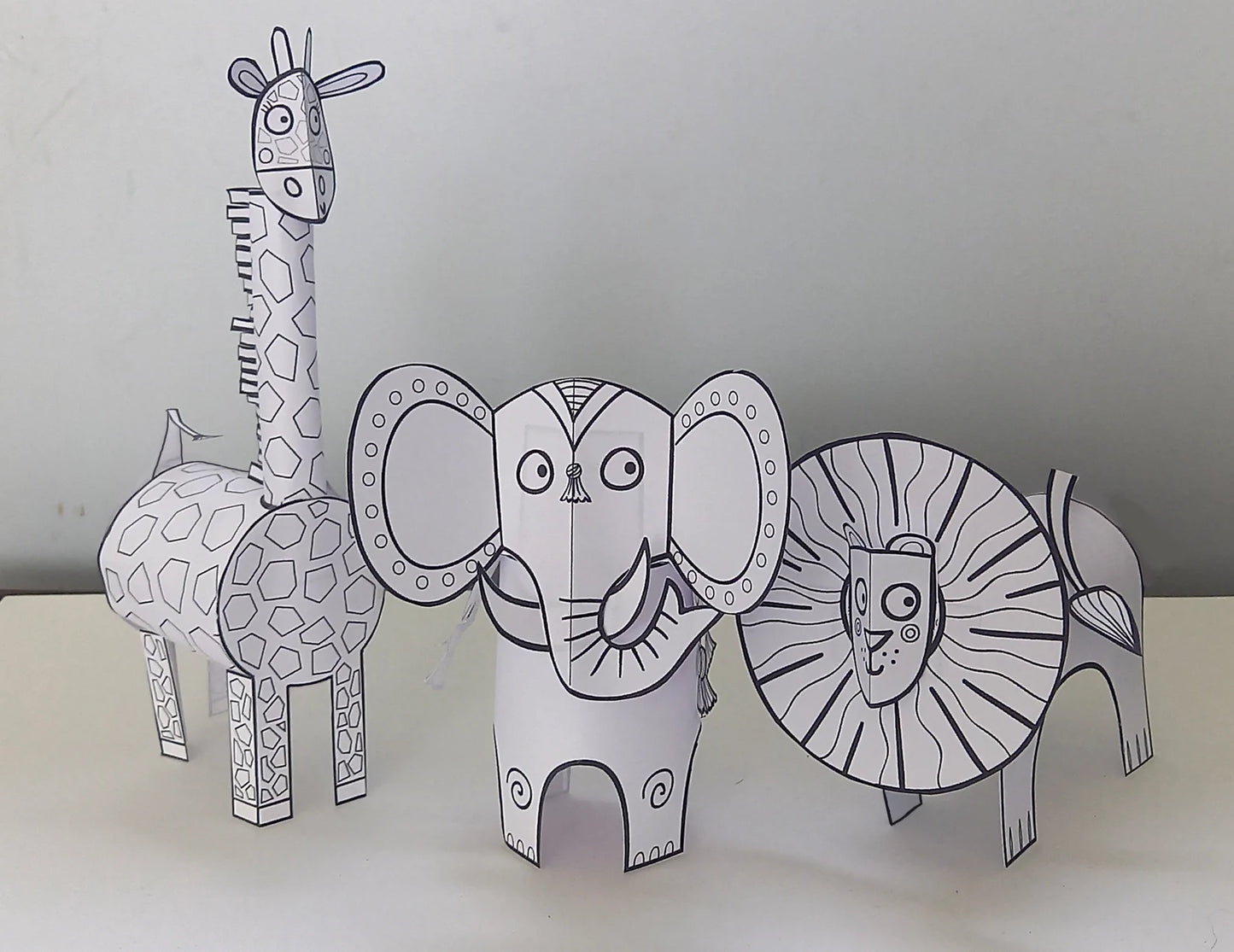 Paper Animals printable craft activity for kids