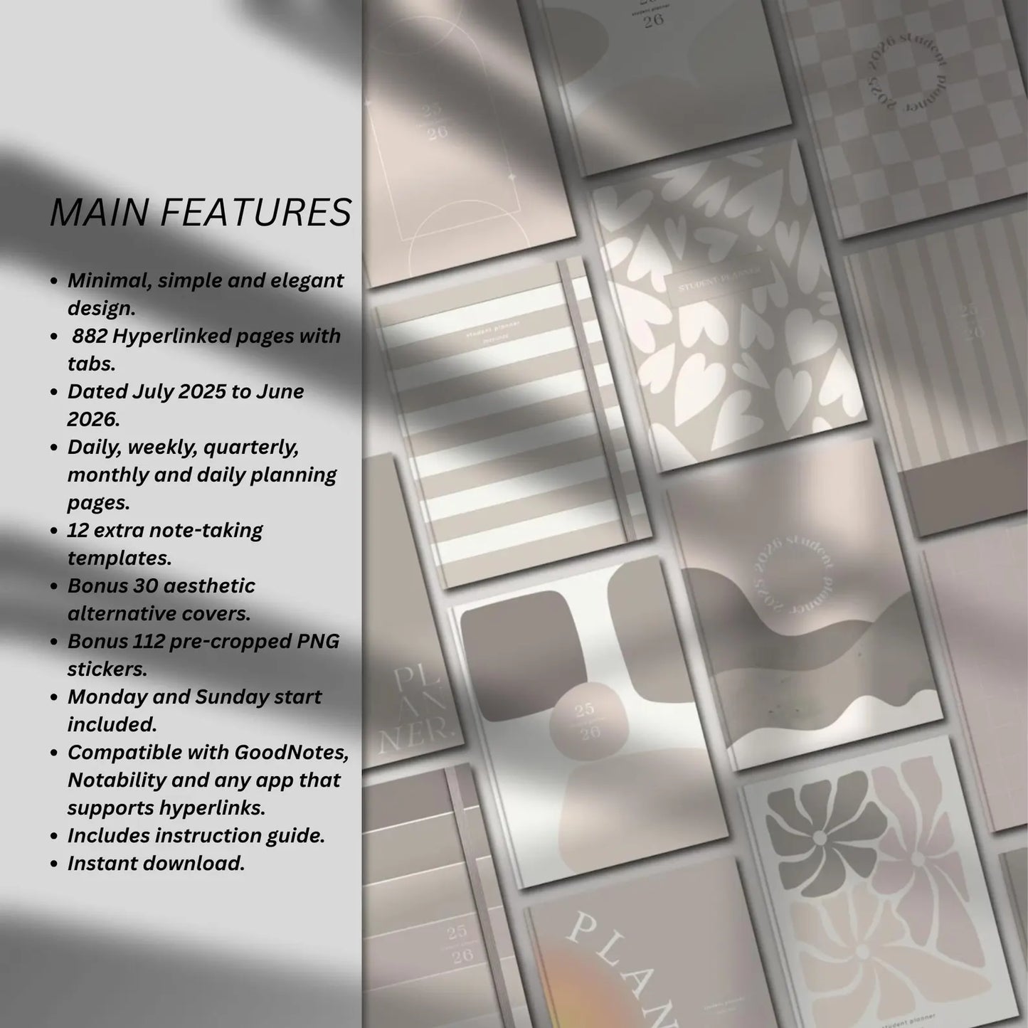 Academic Diary 2025-2026 Digital Student Planner for College & High School