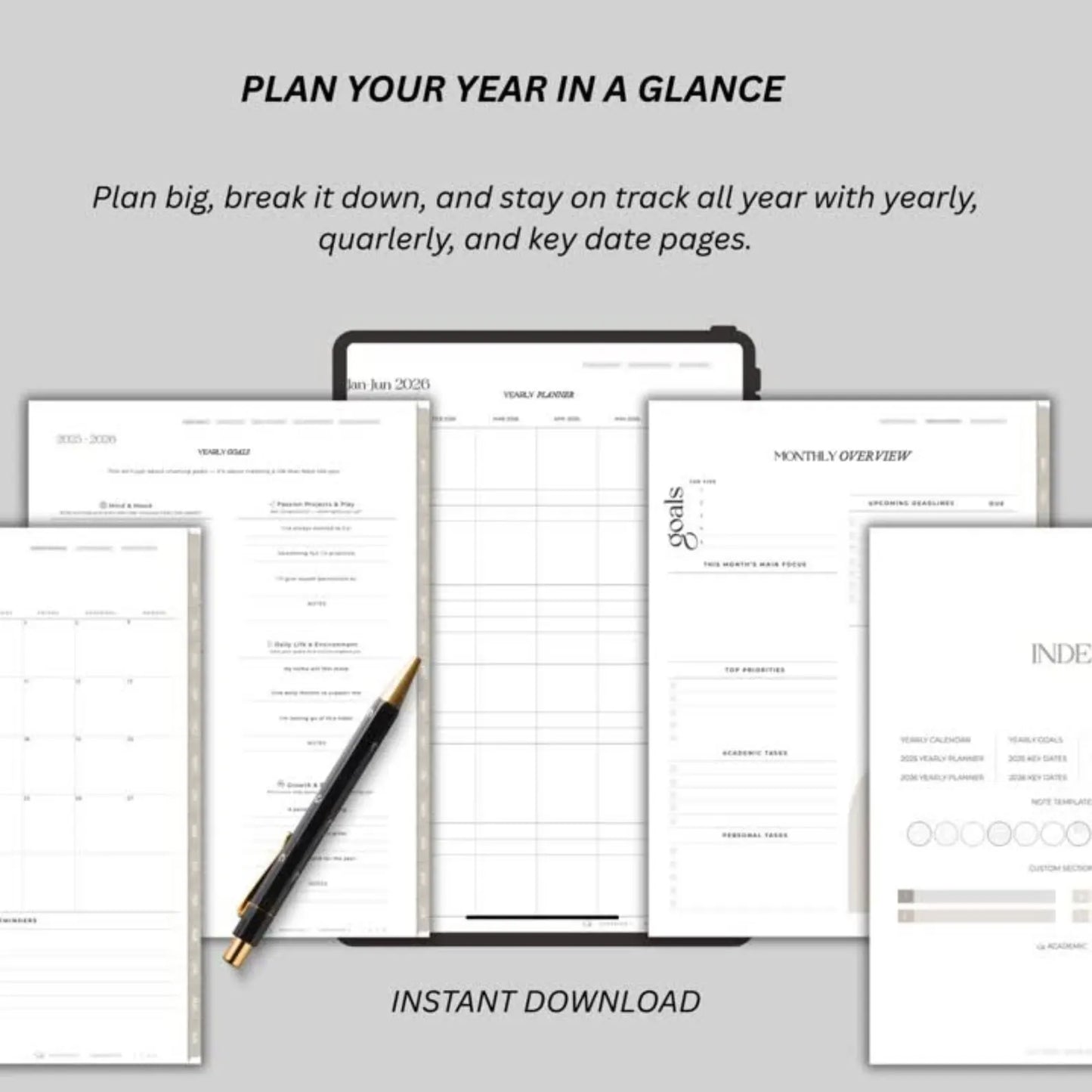 Academic Diary 2025-2026 Digital Student Planner for College & High School
