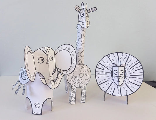 Paper Animals printable craft activity for kids